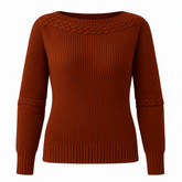 Suéter de punto chocolate para mujer - Lunara