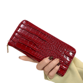 Cartera de cuero modelo cocodrilo para mujer - Lunara