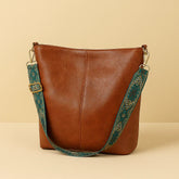 Bolso bandolera de cuero carmesí para mujer - Lunara